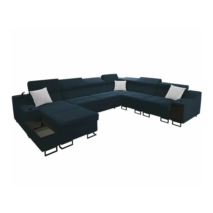 Ecksofa Sarasota 160, blau, Schlaffunktion, 361x287x81cm, 127, 284