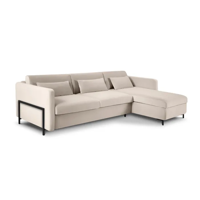 Umwandelbares Rechtes Ecksofa "yanis" 5-Sitzer aus Samt – Image 3