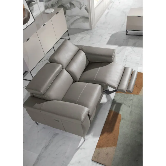 Designer Relax Sofa Aus Grauem Leder Angel Cerda – Image 2