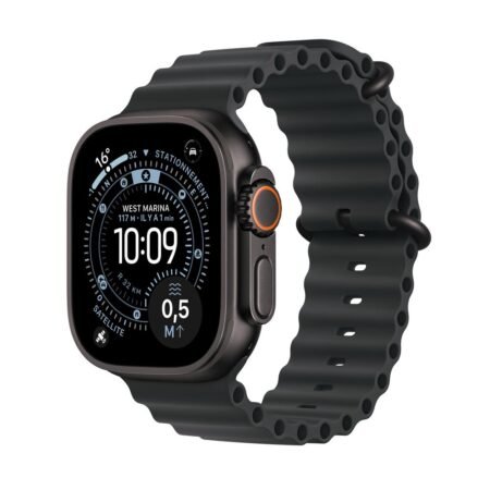 Apple Watch Ultra 3 GPS + Cellular 49mm Schwarzes Titangehäuse mit schwarzem Ozeanarmband