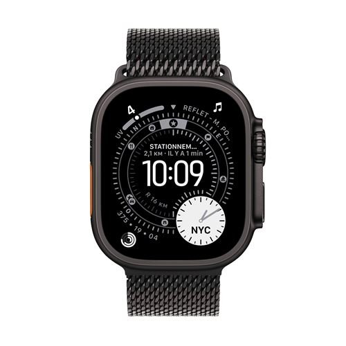 Apple Watch Ultra 3 GPS + Cellular 49mm Schwarzes Titangehäuse mit Milanese-Armband aus schwarzem Titan Medium – Image 2